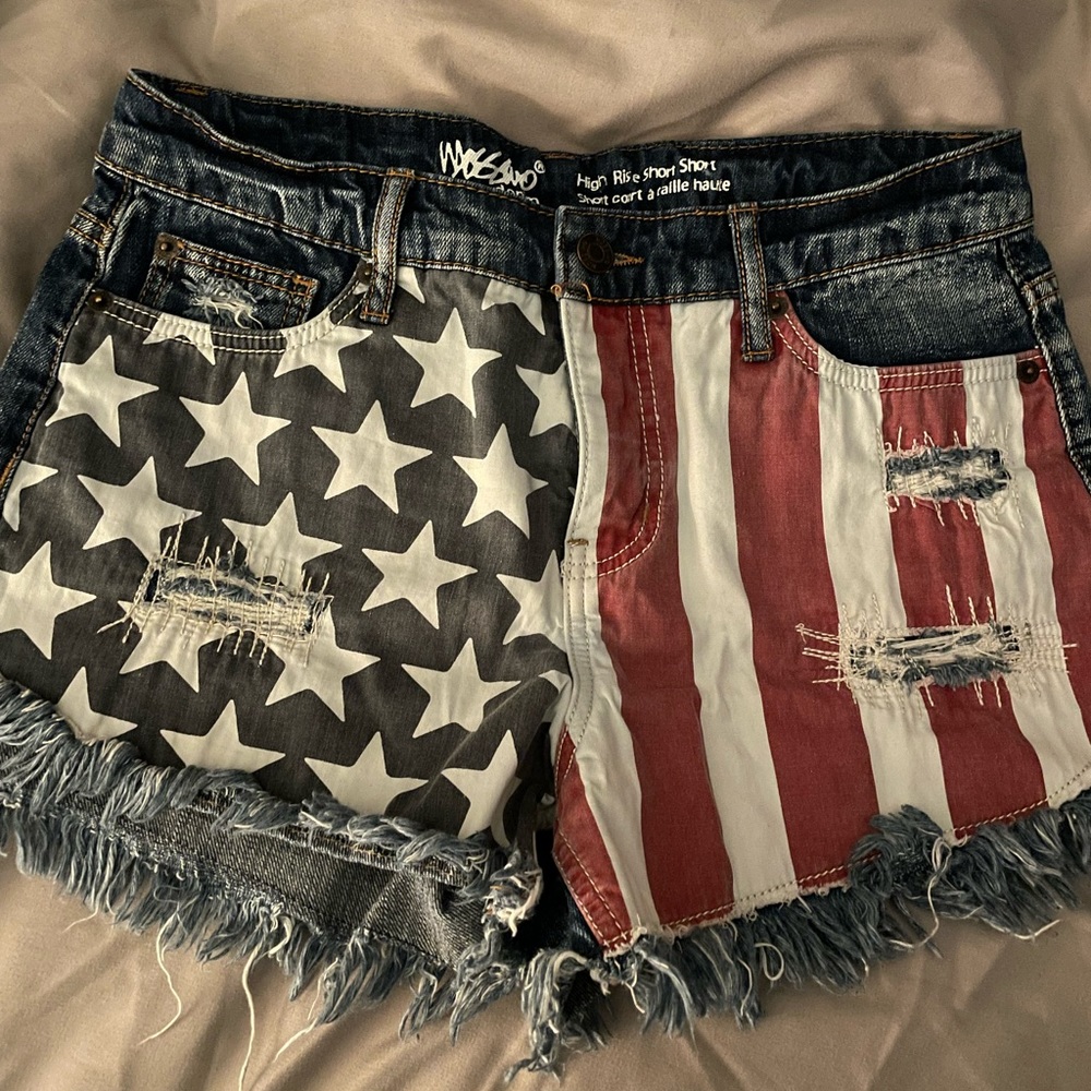 American flag jean shorts